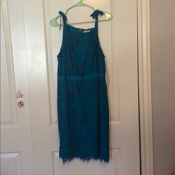 Lilly Pulitzer Teal Midi Dress - Picture 3 of 7
